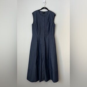 Armani Exchange Sleeveless Navy Button-Front Midi Dress Size 12